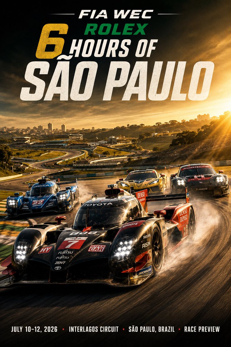 McCallsWeather's tweet photo. WEC Race Preview: ROLEX 6 Hours of São Paulo – Interlagos Circuit

The FIA World Endurance Championship heads to Brazil this weekend for the ROLEX 6 Hours of São Paulo at the iconic Interlagos Circuit. The 6-hour race features the Hypercar, LMP2, and LMGT3 classes on the challenging, undulating layout that has hosted major international motorsport for decades. This marks the fifth round of the 2026 season and the series’ return to South America.

Weather & Track Conditions
Friday practice is expected to be sunny and mild with air highs near 80°F (27°C) and lows around 56°F (13°C). Track surface temperatures should reach 90–100°F (32–38°C) under clear skies. Saturday qualifying looks similarly favorable with mostly sunny conditions and air highs near 80°F; track temps may climb to 95–105°F (35–41°C). Race day on Sunday carries a chance of scattered thunderstorms with air highs around 74°F (23°C) and a slightly cooler track. Overall conditions remain generally raceable, though teams will monitor any afternoon showers closely.

Season Context & Standings
The 2026 campaign has delivered intense competition, highlighted by Toyota’s victory at the 24 Hours of Le Mans. Hypercar remains tightly contested among Toyota, BMW, Cadillac, and Ferrari. LMP2 has seen strong performances from teams like Inter Europol, while LMGT3 features close manufacturer battles led recently by Corvette and TF Sport.

Current Standings (Post-Le Mans)
Hypercar Manufacturers: Toyota leads, ahead of BMW and Cadillac.
LMP2: Inter Europol Competition holds strong form.
LMGT3: TF Sport / Corvette leads following their Le Mans success, with multiple teams in contention.

Bold Predictions
•  Hypercar: Pole for Toyota Gazoo Racing; race win for the #7 Toyota, extending their championship advantage in a strategic 6-hour contest.
•  LMP2: Strong showing from Inter Europol Competition to claim victory.
•  LMGT3: Corvette Racing or TF Sport to take the class win on the demanding Interlagos layout.

Key Storylines
Interlagos’ high-altitude, elevation-rich circuit rewards precise driving and efficient energy management in Hypercar. Toyota arrives as Le Mans winners and points leaders, but BMW and Cadillac have shown strong pace in recent rounds. 

The 6-hour format emphasizes reliability and strategy over the full distance. Elevated track temperatures on Friday and Saturday will influence tire and setup choices, while Sunday’s potential showers could add a variable late in the race.

Conditions look largely favorable for a strong contest at one of motorsport’s most atmospheric venues. Watch live on official WEC platforms and broadcasters.

#WEC #Rolex6HSaoPaulo #Interlagos #Hypercar #LMP2 #LMGT3 #EnduranceRacing #RacePreview #WEC2026