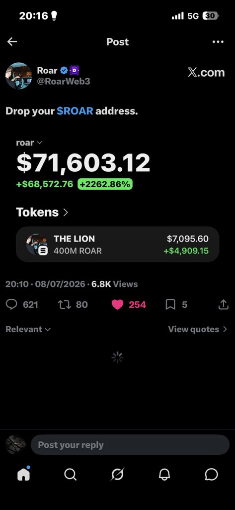Sam_Testnets's tweet photo. @RoarWeb3 3MvGFZxaXaCxxPzKMbAj7XBFYkDUGyJMD7ooe7zvi9tW

I hope I am not too late to receive mine 🎉🎉💪🔥 https://t.co/mCXs9ucUHK