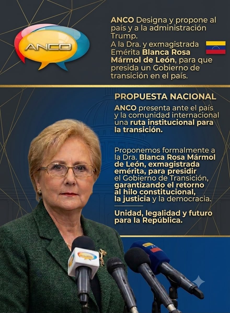 salvemoschacao's tweet photo. Proponen a BLANCA ROSA MARMOL LEON CÓMO JEFE DE UNA JUNTA DE GOBIERNO QUE ADELANTE EL LLAMADO A ELECCIONES DONDE @MariaCorinaYA Machado sea la Cand de la UNIIDAD @alcaldeledezma @ConVzlaComando @Pura_Miel @anitico @Juzgueudmismo @Sr_Cocoliso @Alexmezza948 https://t.co/4CKUVWqMZV