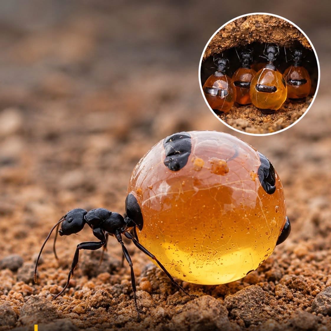 ScienceThing5's tweet photo. 🚨 This is a Honeypot Ant,
A living storage unit that holds liquid food for its colony. https://t.co/O4552sYDp1