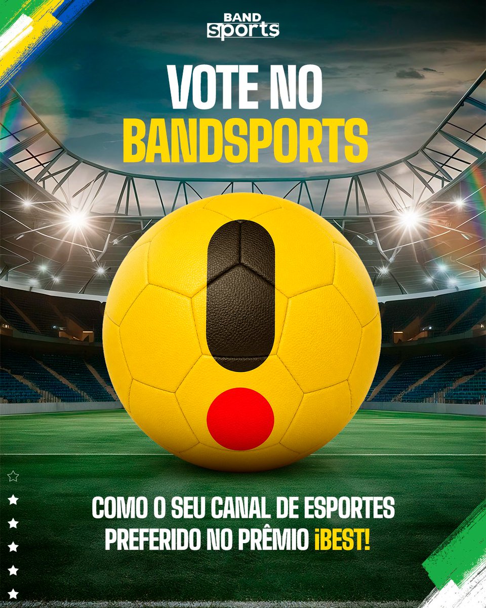 bandsports's tweet photo. O BandSports está concorrendo ao iBest 2026, o maior prêmio digital do Brasil, e precisamos de vocês torcedores para levar o seu canal favorito de esporte ao topo. 🚀🤩

Clique no link e dê seu voto! https://t.co/mFvseKb9HX

#BandSports #Prêmio #iBest #JornalismoEsportivo #Digital