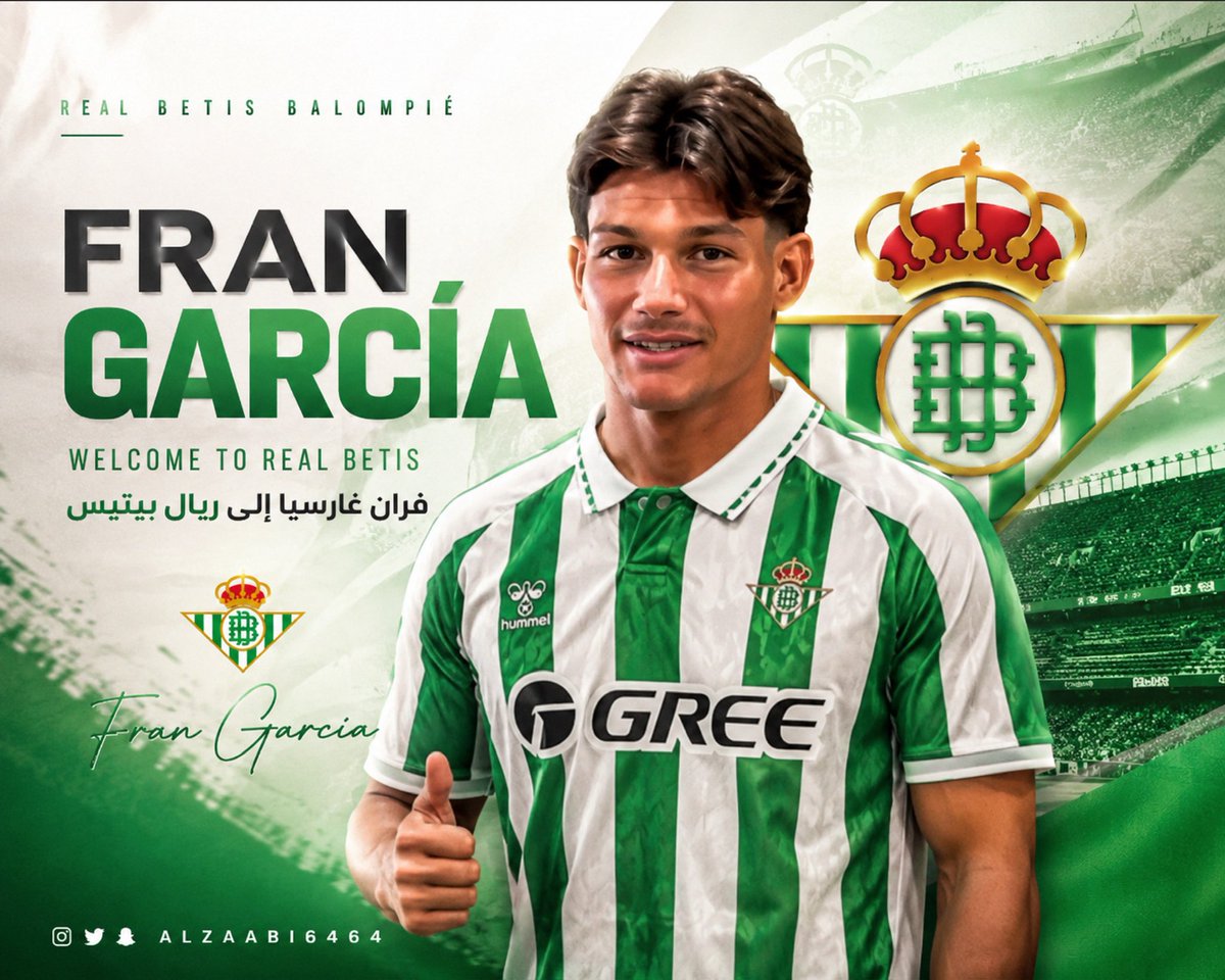 alzaabi6464's tweet photo. #FranGarcia #RealBetis #Betis #RealBetisBalompie #LaLiga #LaLigaEA #TransferNews #FootballTransfers #HereWeGo #WelcomeFran #SpanishFootball #Football #Soccer #NewSigning #TransferWindow #Official #GreenAndWhite #VamosBetis #BetisFans #FootballNews #BreakingNews #TransferMarket #RealMadrid #Beticos #Spain #FootballUpdates #SportsNews #Fichajes #TransferRumours #SoccerNews