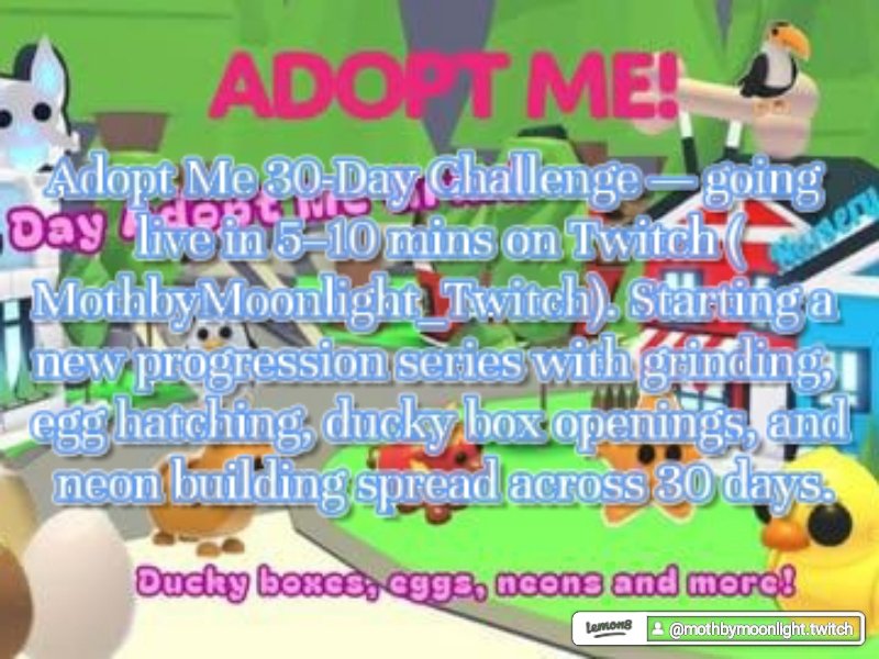 MothMoonX's tweet photo. Sorry im a little late lol #viral #mothbymoonlight_twitch ##smallstreamer #robloxadoptme Watch live here:
https://t.co/OInaEQMyn6
🎥 Catch new videos and behind-the-scenes on YouTube:
https://t.co/9LFoQNXjwO Adopt Me 30-Day Challenge — going live in 5–10 mins on Twitch https://t.co/lF9Ex8g8di