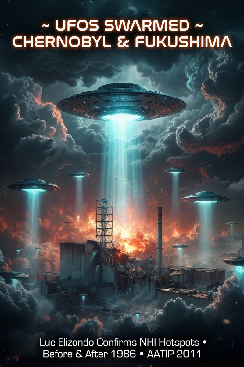 overclassifiedx's tweet photo. ☢️ Elizondo Drops Nuke: UFOs Swarmed Chernobyl & Fukushima Disasters

Former AATIP Director Lue Elizondo just confirmed in a July 2026 Japanese interview:

“Before and after the Chernobyl disaster there were UAP sightings in the immediate area. If you look at Fukushima when I was at AATIP we identified that area as a hotspot.”

Key dates:

Chernobyl: April 26, 1986 explosion. Eyewitnesses (including workers & pilots) reported glowing craft & orbs hovering over the plant hours before the meltdown, and swarms in the exclusion zone for years after. Some accounts even claim radiation levels dropped sharply after a craft “shone a light” on Unit 4.

Fukushima: March 11, 2011 quake/tsunami-triggered meltdown. Multiple witnesses (including a local monk) described fleets of orbs arriving right after the disaster. The area around Iino (“UFO Town”) in Fukushima Prefecture has been a documented UAP hotspot for decades, and Elizondo’s team flagged it during AATIP.

This fits Elizondo’s long running pattern: UAPs show intense, repeated interest in nuclear sites, weapons, and propulsion worldwide, from 1940s Manhattan Project days through missile shutdowns at US bases to these two catastrophes.

Are we looking at NHI surveillance of humanity’s most dangerous technology… or something more interventionist? Monitoring our self destructive trajectory? Mitigating radiation events? Or simply studying the one thing that could actually threaten them?

The nuclear-UAP correlation is no longer fringe, it’s documented by the man who ran the Pentagon’s secret program.

The question isn’t if they’re watching our nukes.

It’s why. 🛸
https://t.co/IyxaDG34AL
