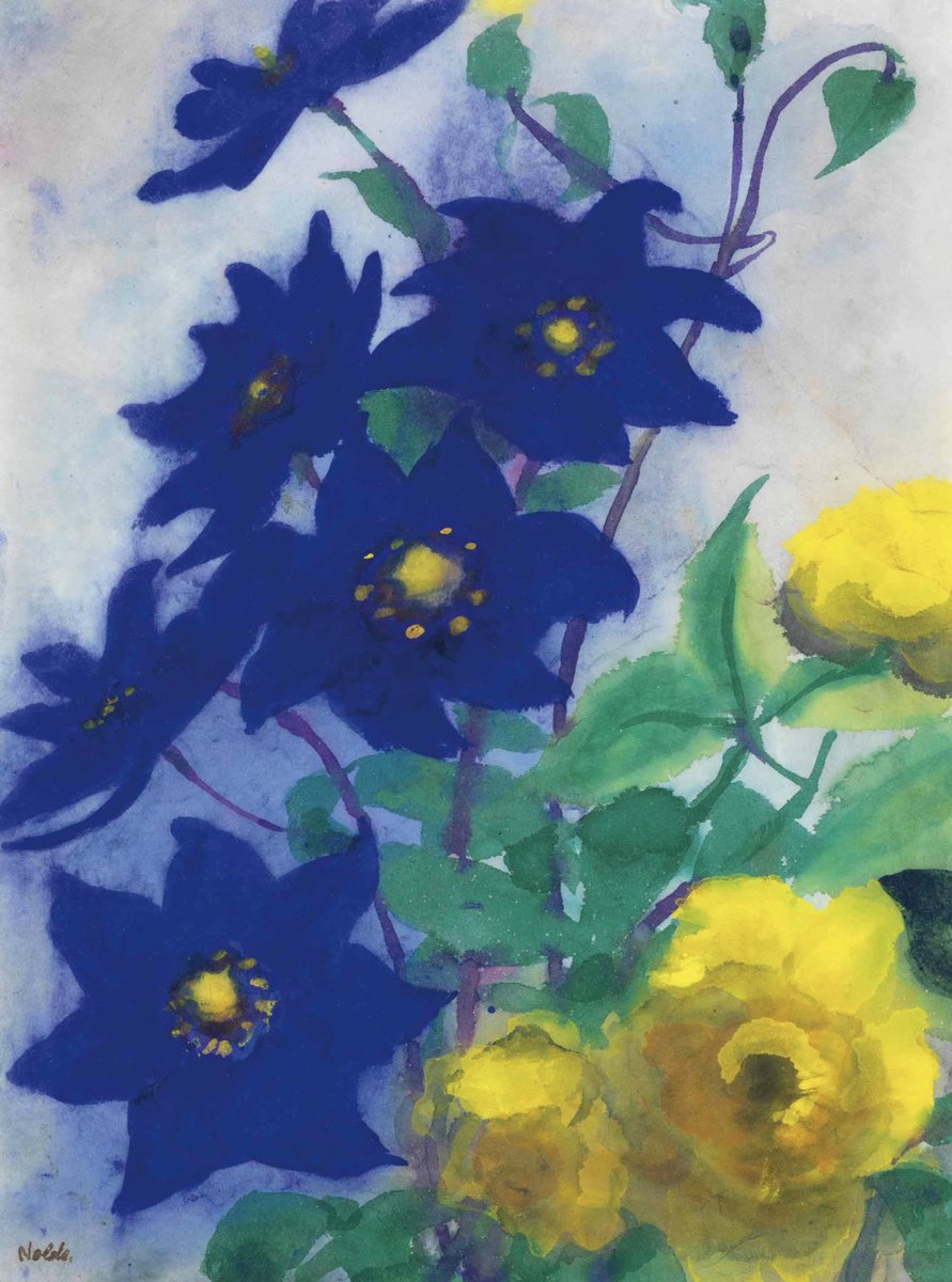 Art_VintageNH's tweet photo. Blue and Yellow Blossoms ~ Emil Nolde https://t.co/4kjOLw6Xwb