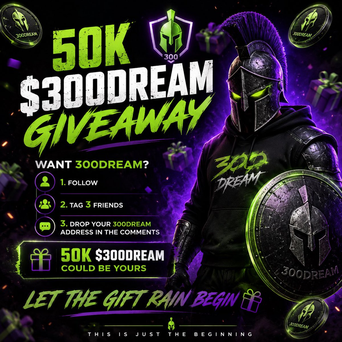 Dream300Sol's tweet photo. Who wants 50K $300DREAM? 🛡️

Follow us, tag one friend, and drop your 300DREAM address in the comments.

50K $300DREAM goes to one dreamer.

Let the gift rain begin.
This is just the beginning.

https://t.co/fiXEKcKGje

#solana https://t.co/3jdry96ogN