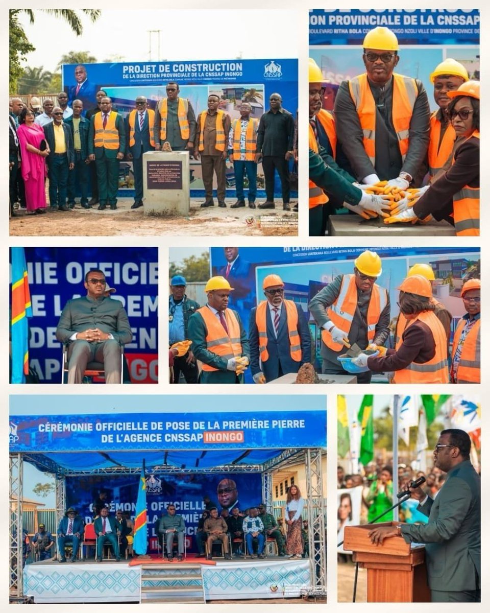 Olivier_MESO's tweet photo. #RDC| À Inongo, le VPM @LihauEbua a officiellement donné le coup d'envoi des travaux de construction de la future agence provinciale de la CNSSAP. Cet événement marque une nouvelle avancée dans le rapprochement de la sécurité sociale des Fonctionnaires et Agents de l'État en RDC. https://t.co/yGR2zWFr46