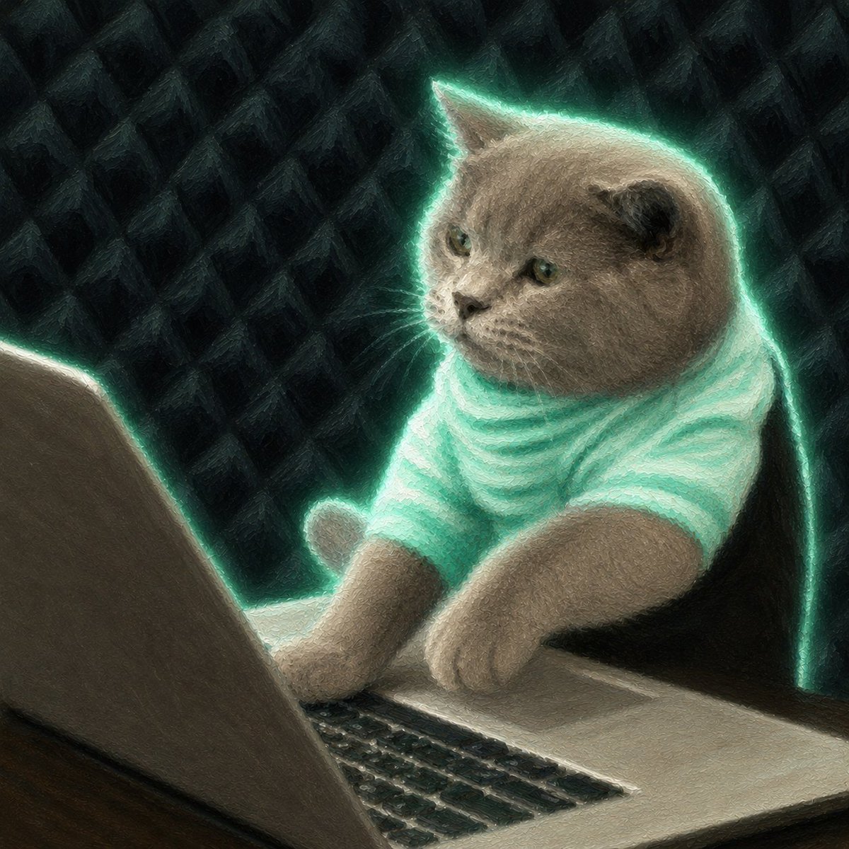 lebombjam's tweet photo. The FIRST MEME ever posted by @vladtenev on X

https://t.co/jS3I2oe01h

He posted this funny meme gif of a cat using a laptop! 

Previous to this he had not posted a single meme or gif EVER! you can check this by scrolling through this search

https://t.co/SUwLYI14lO

We had KEYCAT run to MILLIONS on SOL, now we have the new cat meme for RobinHood