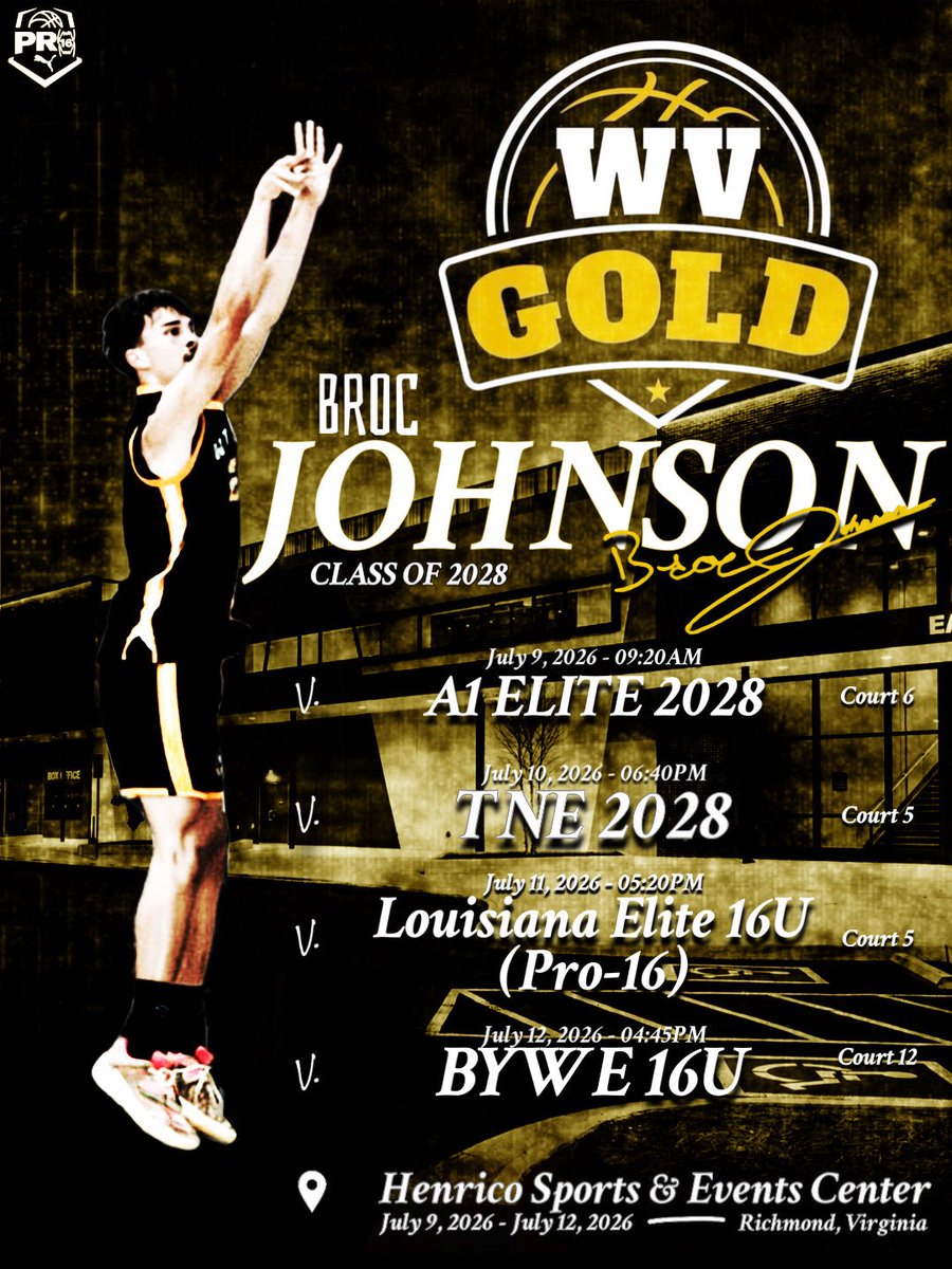 brocj21's tweet photo. Excited to get back on the @PRO16League circuit this weekend with @WVGoldHoops in Richmond!

Coaches, this is my schedule. 11-1 so far on the Puma circuit, come check us out!

Thanks @JohnPaulLusk for the graphic!

@CoachMondragon1 
@CoachToddMay 
@DannySancomb 
@CoachMcBride2 
@TrentHowardFSU 
@Coach_CJackson 
@bbolengsu 
@Coach_Staley 
@OTZsneak