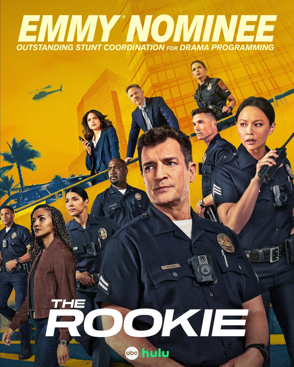 TheRookieBTS's tweet photo. 🚨 | The Rookie has been nominated for an Emmy!

Congratulations to #TheRookie’s  stunt coordinator, David Rowden Sr, on the #Emmy Nomination for Outstanding Stunt Coordination For Drama Programming!

📸 | Alexi Hawley via Twitter [07.08.26] https://t.co/DmrWNjCVtW