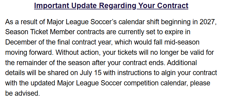 Mdband22's tweet photo. Along with the potential MLS divisions, it looks like existing Nashville SC STH contracts are set to expire at the end of year which puts it mid-season under the new calendar next year. Guess will know more next week.🤔 https://t.co/Khjz9bfRnJ