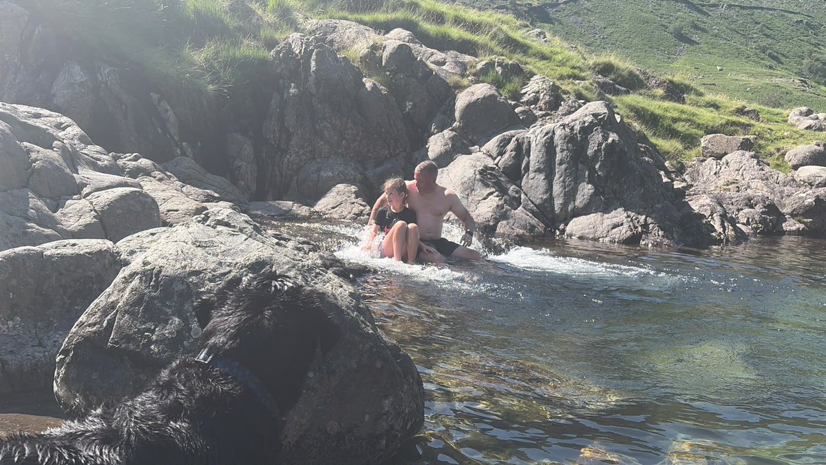 VvensuPrtcolGen's tweet photo. Scafell Pike - completed it. Kids were ace. Dog was ace. 
A tough climb from Seathwaite Farm Camp site. Very warm. But we did it and even managed a swim stop on the way down. Great first couple of days in the Camper. #SummerHolidays #LakeDistrict https://t.co/IAYmCTT6S9