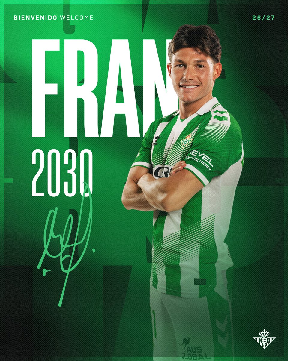 JacobsBen's tweet photo. Betis confirm Fran Garcia has joined on a contract until 2030.🟢 https://t.co/kPyRZKoBCr
