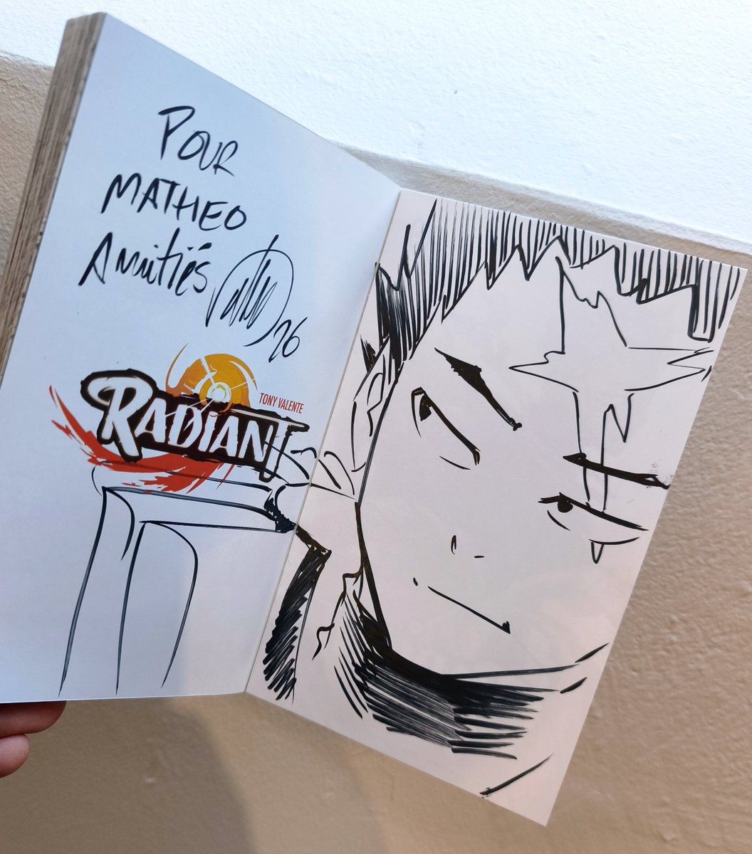 Matma___'s tweet photo. Les dédicaces du jour pour Radiant (Tony Valente) et son Spinoff Cyfandir Chronicles (Naokuren) https://t.co/bqiko2ojMg