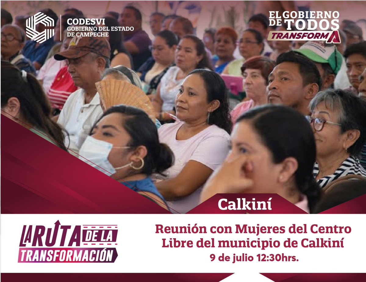 UCSCampeche's tweet photo. ¡Te esperamos este 9 de julio en Calkiní! Conoce los programas de Mejoramiento y Ampliación de Vivienda que impulsa la @codesvicampeche y descubre las oportunidades para mejorar tu hogar.

La plática se realizará a las 12:30 p.m. en el Centro Libre de Calkiní y está dirigida a las mujeres del municipio. Acércate e infórmate sobre los beneficios de estos programas pensados para fortalecer el bienestar de las familias campechanas.

#GobiernoDeTodosTransforma
