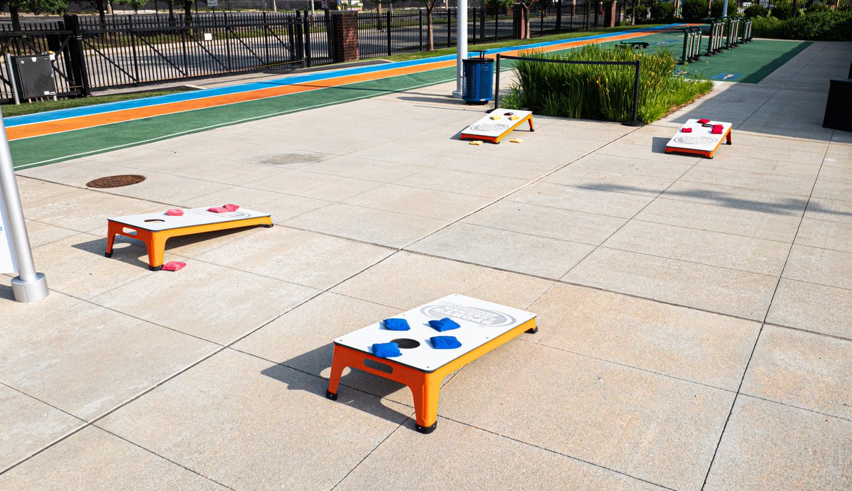 TCMIndy's tweet photo. New ways to play have arrived at @rileychildrens Sports Legends Experience. Challenge your family to classic backyard favorites like hopscotch, cornhole, &amp; more in our new outdoor play area. There's fun waiting for everyone. https://t.co/GE6vfUn8eH