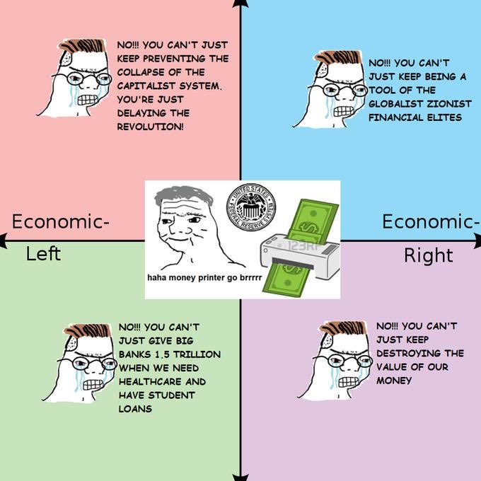Brr_Rh's tweet photo. POV: You’re the only one with a brain while 4 voices scream at the money printer 💵😂 https://t.co/PZHpi2XRui