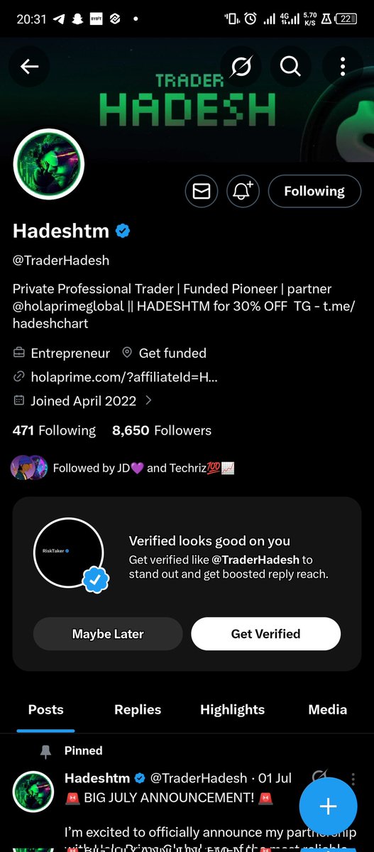 CryptoABee01's tweet photo. @Techriztm @PsychedeliaAcad @FundedNext @TraderHadesh Done 
I pray to be among the winners 🙏 https://t.co/a5CsrBkyQu