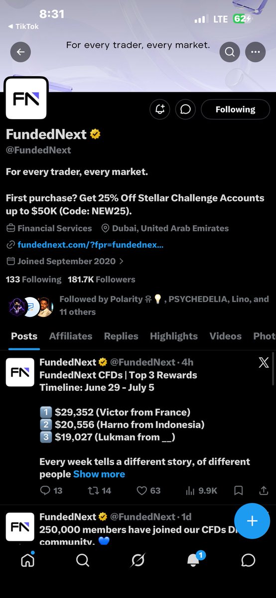 BIG__SHERIFF's tweet photo. @Techriztm @PsychedeliaAcad @FundedNext @TraderHadesh Done ✅ https://t.co/ELSx2cUC5H