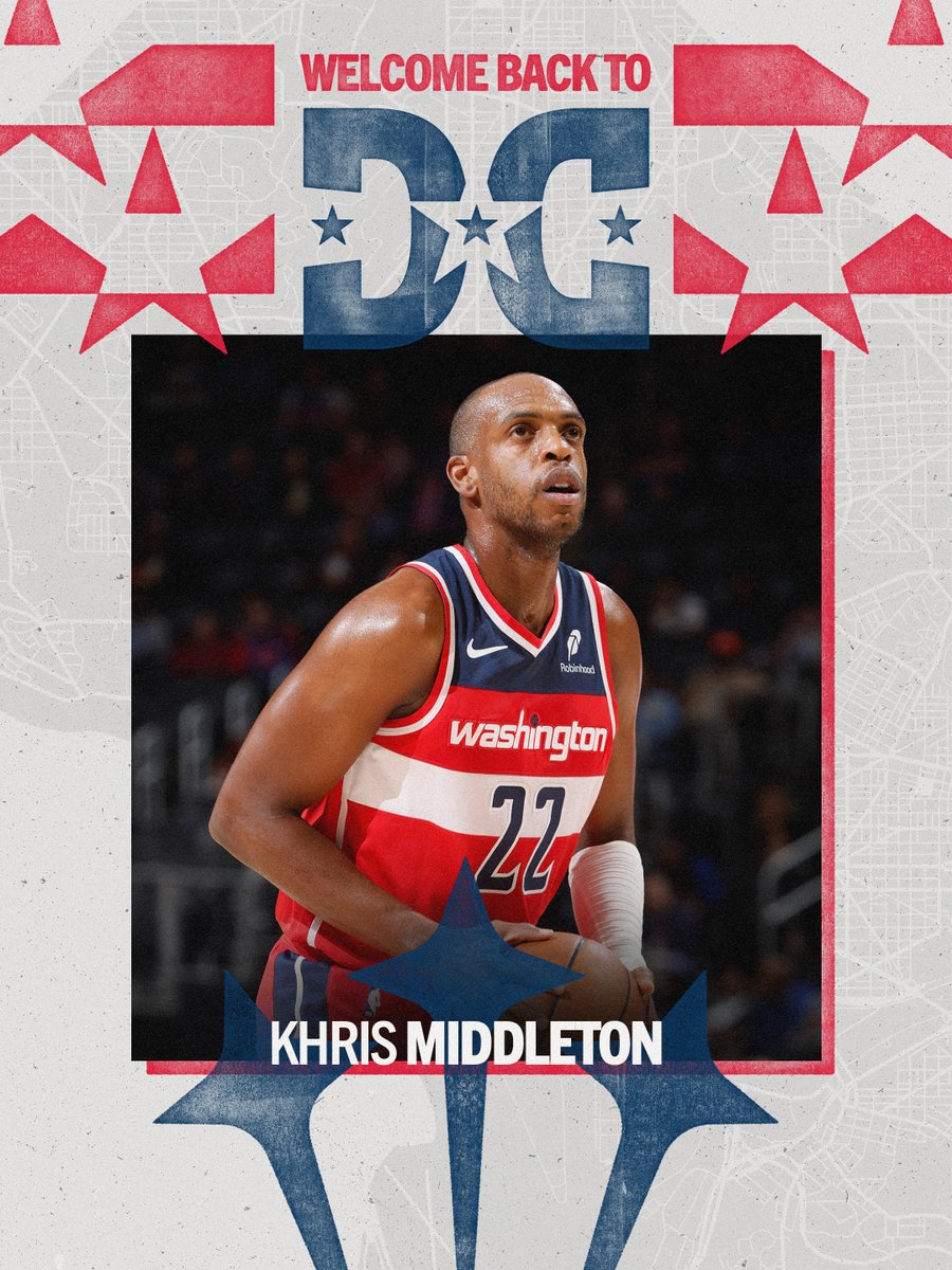 WashWizards's tweet photo. Welcome back to The District, @Khris22m! 🧙‍♂️ https://t.co/Nxf2jbmPf6