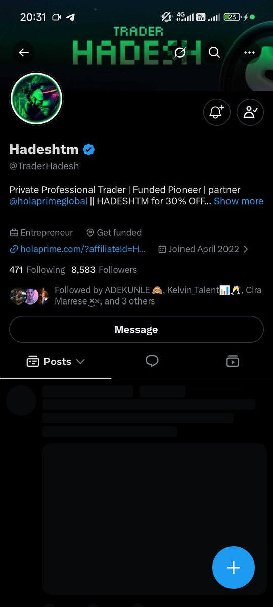 Eleazar_50's tweet photo. @Techriztm @PsychedeliaAcad @FundedNext @TraderHadesh Been a follow to you all for a long time 😮‍💨 https://t.co/W6RTxn4PXC