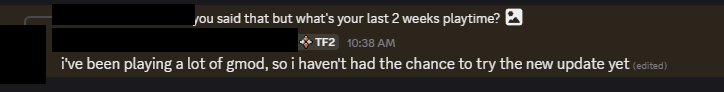 Zesty_Jesus's tweet photo. Yeah fuck it- looking at the general responses to the summer update (on Twitter), it once again confirms for me that most people in the TF2 sphere don't actually play the game. No one is talking about the matchmaking system breaking, AGAIN. Want to play on the new maps? Sorry! No one is talking about the maps breaking/the insane frame drops on one of the new maps. No one is talking about the new hard game crashes, amongst other broken shit. But don't worry guys, Sniper is a cowboy now! Cough up $2.50 a crate to roleplay as everyone's favorite meme, Big Iron!

How is this acceptable from a multi-billion dollar company? Why are we not holding Valve to a higher standard? This is pathetic. Of course you'll see the usual non-argument: "The game is old, move on, just stop playing it!" As if though that would be an acceptable solution for ANY other game offered as live, playable, and monetized for tens of millions each year. And my personal favorite : "JUST SHUT UP AND ENJOY THE UPDATE!" I wish I was kidding.

What the fuck is wrong with us? Is ignorance and cognitive dissonance all that's left? This has to stop, because unless we do something, it's only going get worse.
