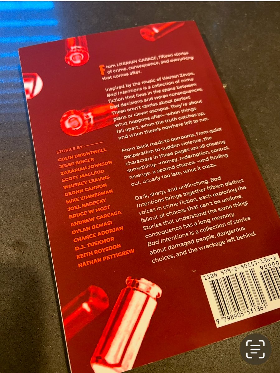 jessebinger's tweet photo. My copy of BAD INTENTIONS arrived today.
Very cool to see “Carmelita” in there.
A short teaser below. Buy the book if you're so inclined to read more. Plus 14 other killer stories by 14 amazing writers.
Paperback: https://t.co/iLsEDsLwA0 #noir #crimefiction #zevon https://t.co/4nqwsAMZEI