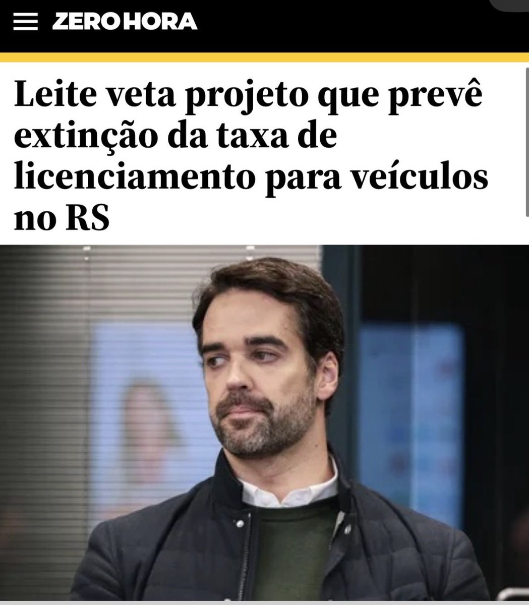 deputadozucco's tweet photo. TAXA DE IMPRESSÃO DE UM DOCUMENTO QUE NÃO É MAIS IMPRESSO? LEITE QUER QUE O GAÚCHO SIGA PAGANDO.

O governador Eduardo Leite vetou o fim da taxa de licenciamento. O documento é digital desde 2019. Mesmo assim, você paga R$ 114,00 por ano por uma impressão que não existe mais.

Sabe qual é o problema de verdade? É o jeito de governar. Toda chance de aliviar o teu bolso, a resposta é sempre a mesma: cobrar mais. É assim no Brasil, é assim no Rio Grande do Sul. Só esse governo já tentou aumentar impostos cinco vezes.

Isso me lembra aquela frase de Ronald Reagan: se uma pessoa gasta mais do que ganha, vai à falência. Se o governo gasta mais do que ganha, ele te manda a conta.

Enquanto isso, tem propaganda na televisão, outdoor na beira da estrada, dizendo que o Rio Grande está diferente.

Oito anos de governo. Não conseguem acabar com uma taxa que não deveria existir. E esse ano, só em propaganda, vão gastar duzentos milhões.

Um governo de verdade não vive caçando de onde tirar mais imposto. Vive procurando onde devolver o que é teu. E é isso que nós vamos fazer. O bom senso vai voltar a mandar no Rio Grande do Sul.

Eu sou o Zucco, pré-candidato a governador do RS. Se tu também acredita que o gaúcho já paga imposto demais, me segue aqui pra acompanhar mais conteúdos como esse.