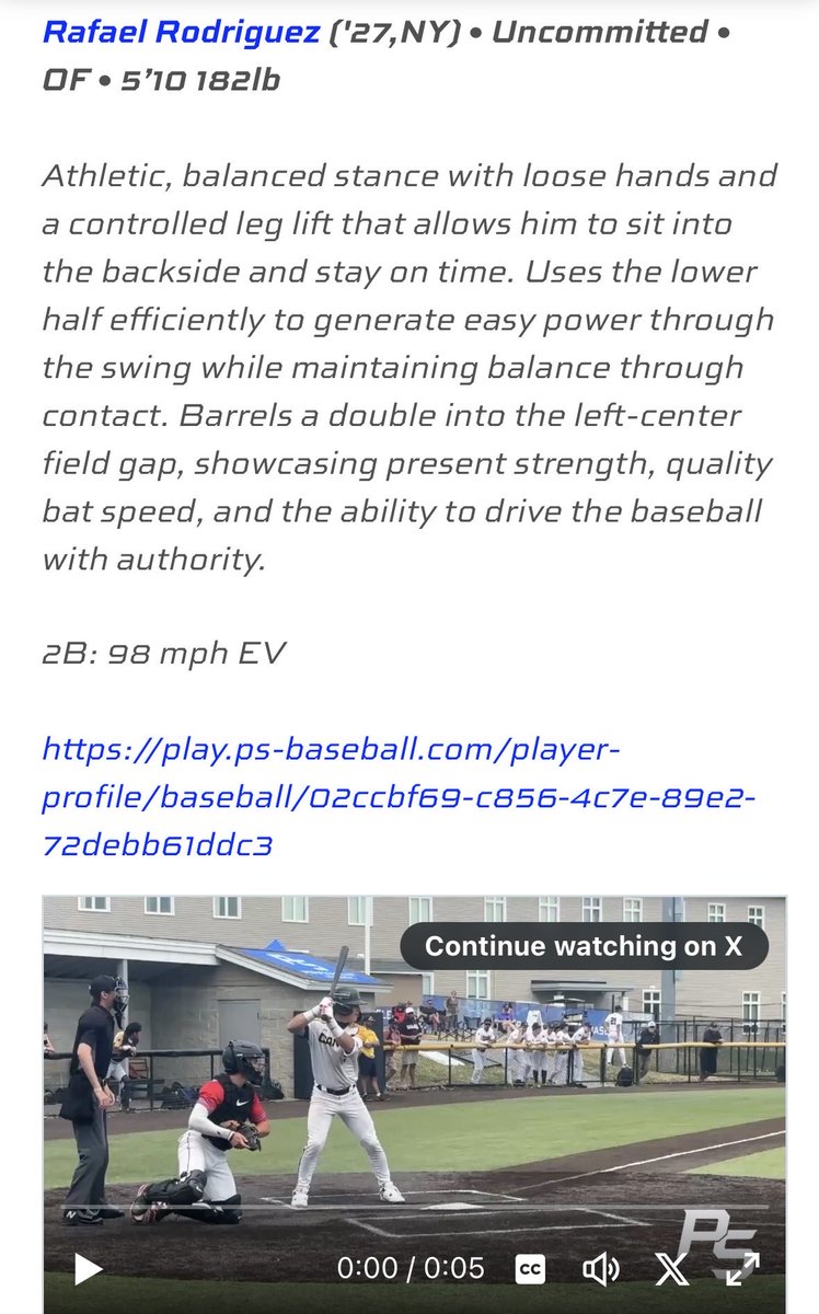 RafaelRodrdr's tweet photo. Iona Prep ‘27 | OF/1B | 5’10” | 182 lbs | 3.0 GPA | 98 Exit Velo | 90 OF Velo | 6.9 60 | ralfyrod578@gmail.com | (914) 564-9460
@FlatgroundBats 
@canes_ny 
@GaelsBaseball 
@BUncommitted https://t.co/A9qSyZDg94