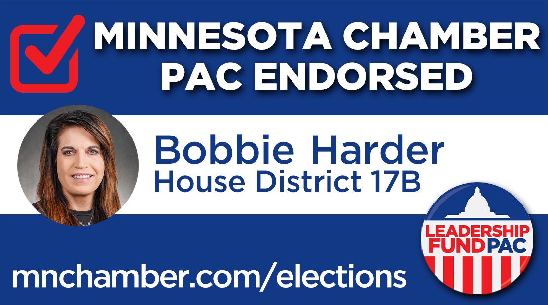 MCC_ChamberPAC's tweet photo. The Leadership Fund PAC endorses Bobbie Harder in House District 17B. #mnleg

Learn more at https://t.co/tGBxOTxWNx https://t.co/olyPY0cahd
