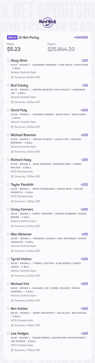 ROZgolfer23's tweet photo. ROUND 1 3 BALL CROSS OVER MEGA!! ⛳️🏌️‍♂️

8 from the 🏴󠁧󠁢󠁳󠁣󠁴󠁿Open
4 from the Isco Championship 

As is standard with me in round 1 i like to see a bunch of matchups out as it gets a good landscape for looking at exact moment form. 

🔗+ ✍️👇 https://t.co/c8Qci4hu8u