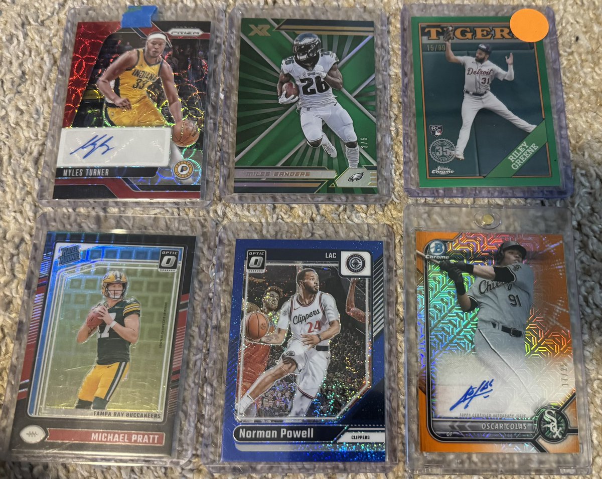 RyanLCards's tweet photo. $10 each or all for $40
Sanders /5, Riley /99, Pratt /25, Norm /15, Colas /25
$5 shipping BMWT #RLStacks https://t.co/8e8sQwgpJ5