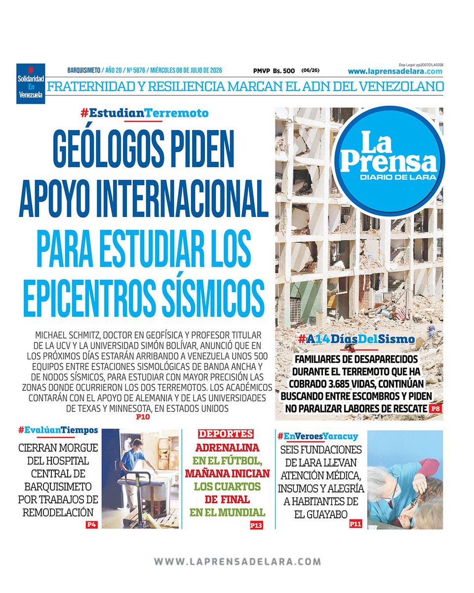 Huracan68's tweet photo. #08Julio Geólogos solicitan ayuda para estudiar sismicidad del país.
Credito: @laprensalara👇
https://t.co/IpiUdAauWZ https://t.co/BYU0OQzizs
