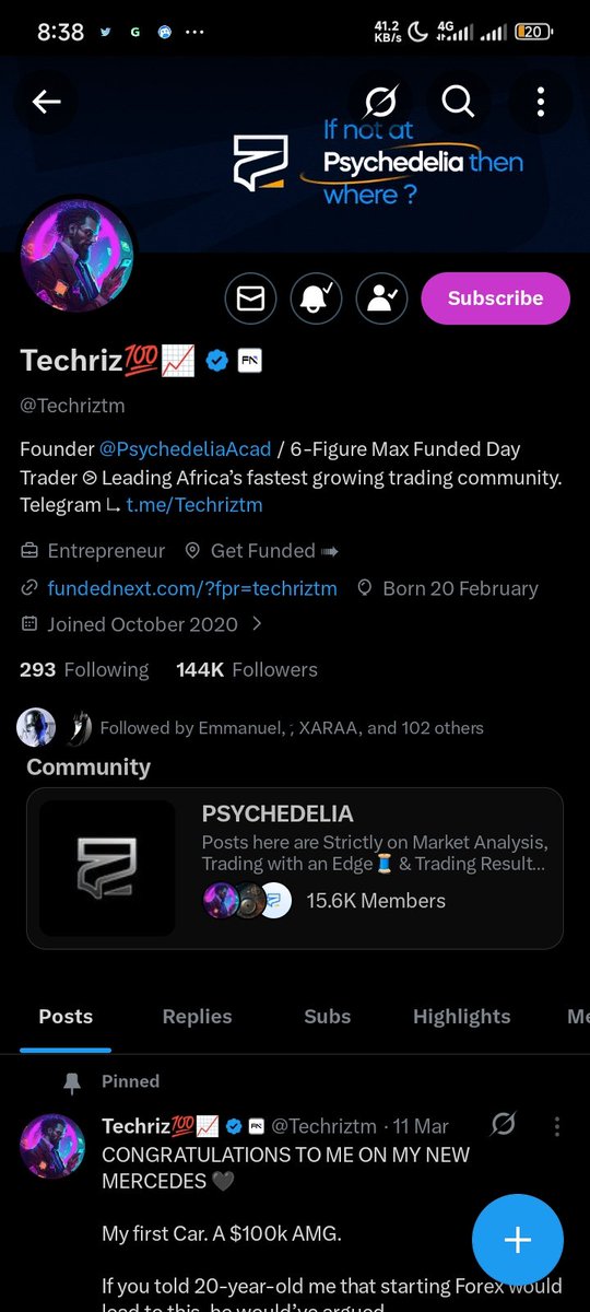 Clemsrex's tweet photo. @Techriztm @PsychedeliaAcad @FundedNext @TraderHadesh Done ✅ https://t.co/GdM8RVsN1F