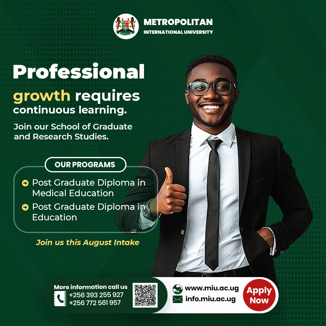 MIU_Uganda's tweet photo. Professional growth requires continuous learning. @MIU_Uganda offers postgraduate programmes designed to strengthen leadership, research, and specialized professional competencies.
#PostgraduateStudies #ProfessionalDevelopment #HigherEducation #StudyAtMIU https://t.co/LBBs6NwCax