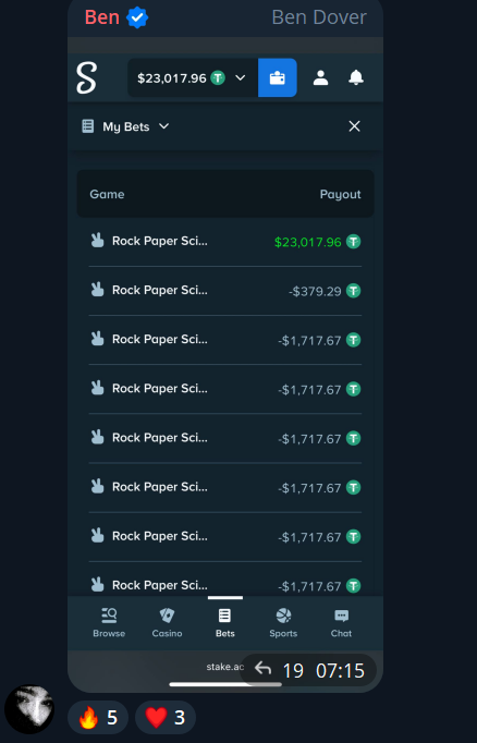 StakeCruncher's tweet photo. I got tired of people posting fake Stake wins.

so I did something about it.

there's a guy in our Telegram going by "BEN."

every day, another massive win screenshot.

no bet ID. no proof. just flexing.

something felt off.

so I built a tool into our tracker.

it checks whether a bet actually happened.

here's the thing most people don't know:

every win and loss over $1,000 on Stake gets logged by our tracker.

even in ghost mode.

if the bet is real, we have the receipt.

if it's not in there, it never happened.

so I ran BEN's "wins" through it.

all of them.

nothing.

not a single one exists.

he's a LARP.

been faking it the whole time.

next time someone posts a big Stake win with no bet ID, don't just believe it.

check it yourself 👇

https://t.co/0yq82QARp7