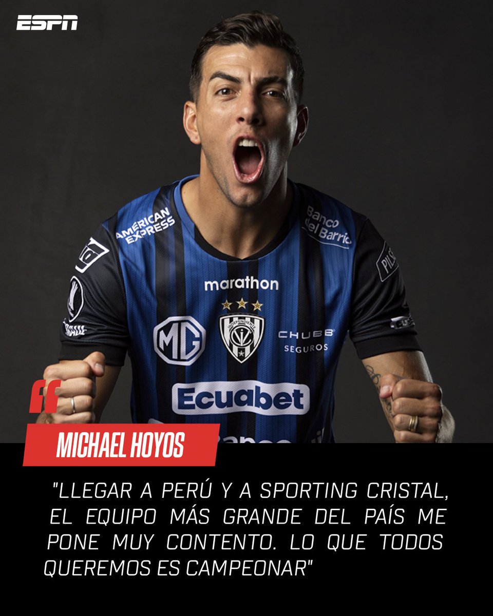 ESPNPeru's tweet photo. "LLEGAR AL EQUIPO MÁS GRANDE DEL PAÍS ME PONE MUY CONTENTO"

Michael Hoyos fue presentado como nuevo jugador de Sporting Cristal y manifestó su deseo de ganar la #Liga1. https://t.co/spxGcDpRLJ