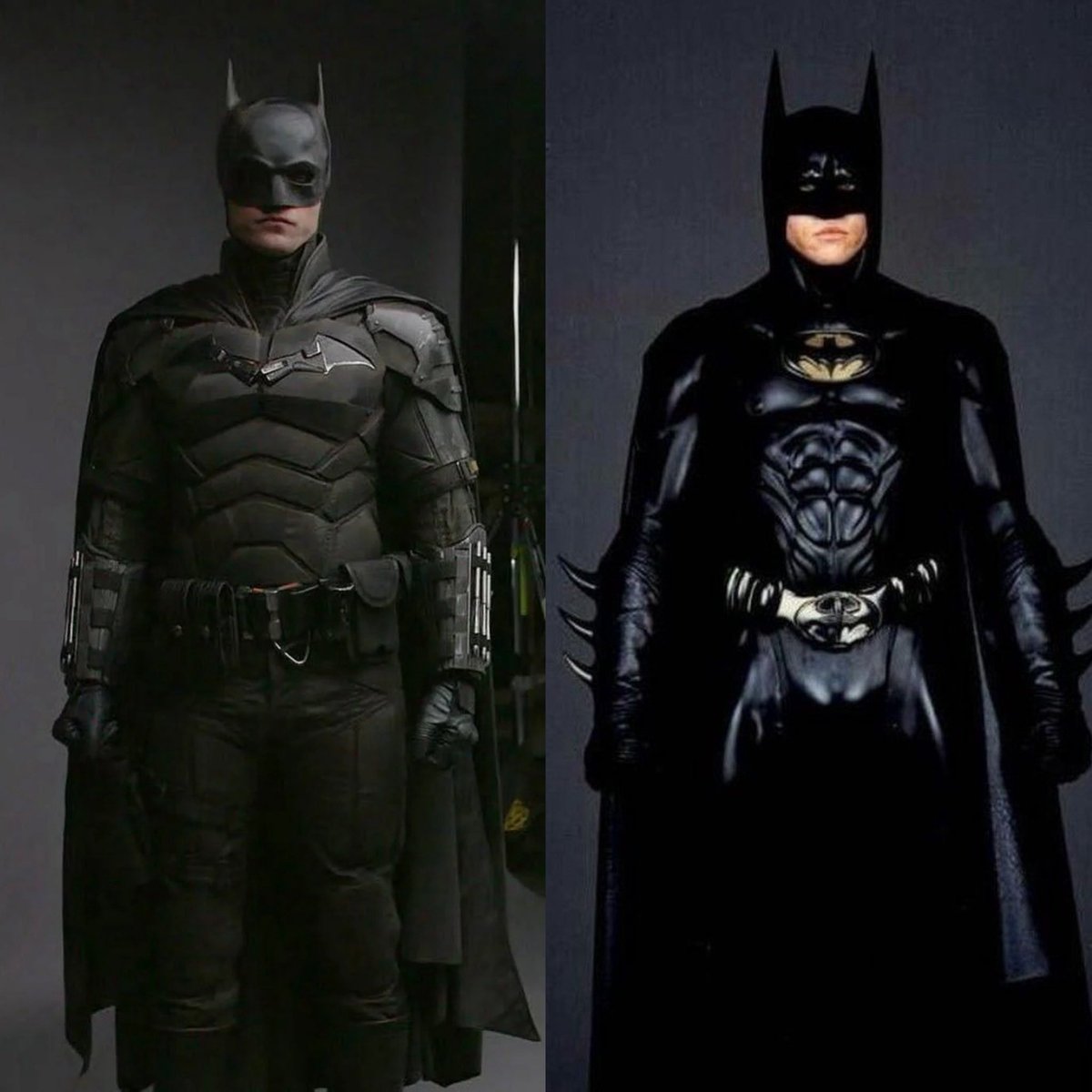 DCUAlert's tweet photo. Which Batman suit do you like more? 🦇

Battinson or Kilmer https://t.co/sKWKlYvpit
