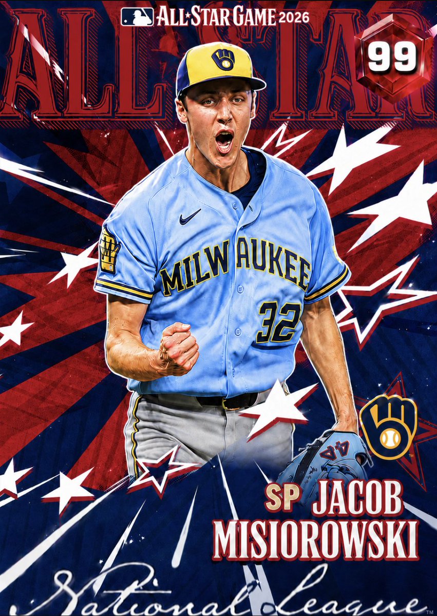 fuzzyfromyt's tweet photo. What do you guys think of MLB The Show's pivot to spamming duplicates of active players over dropping legends more often?🤔

We now have FOUR diamond Jacob Misiorowskis https://t.co/WRG2Dk7xFx