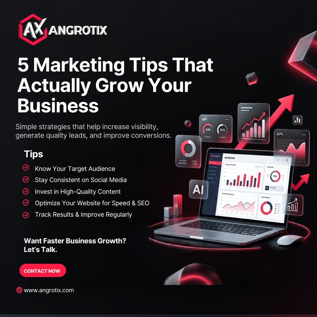 angrotix's tweet photo. 5 Marketing Tips That Actually Grow Your Business

#angrotix #WebsiteOptimization #SearchEngineOptimization #GoogleRanking https://t.co/IZOJcDMStx
