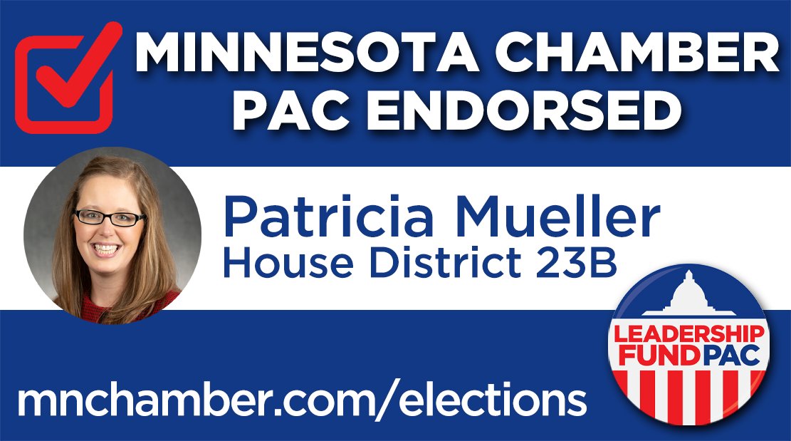 MCC_ChamberPAC's tweet photo. The Leadership Fund PAC endorses @MuellerforMN in House District 23B. #mnleg

Learn more at https://t.co/tGBxOTxWNx https://t.co/IqYW2AA7tT
