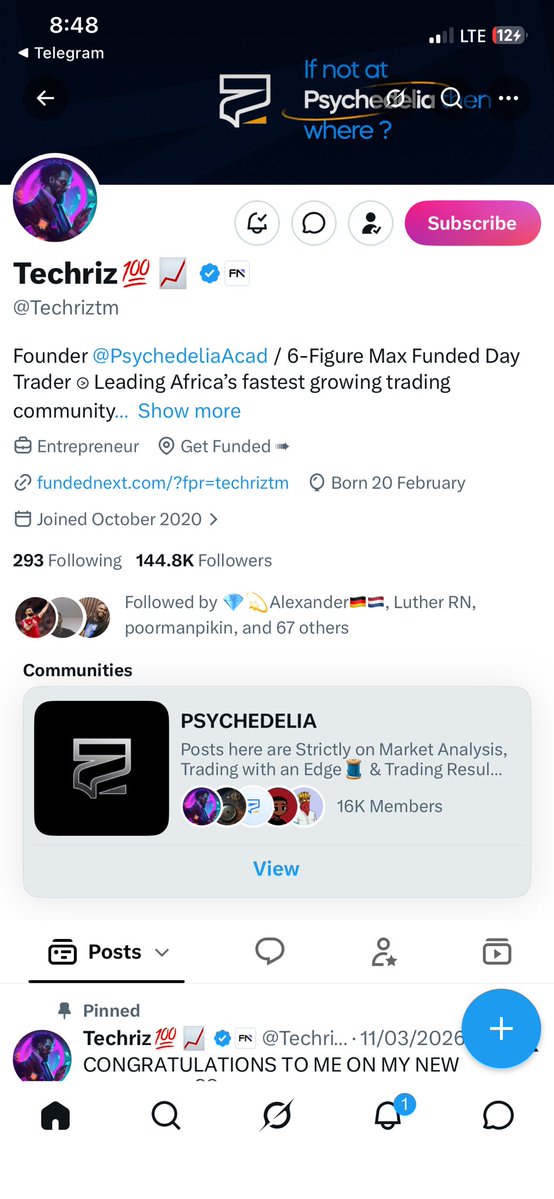 stanex_2's tweet photo. @Techriztm @PsychedeliaAcad @FundedNext @TraderHadesh Done ✅ 

Have been following for years sir https://t.co/cWoTf8OEH1