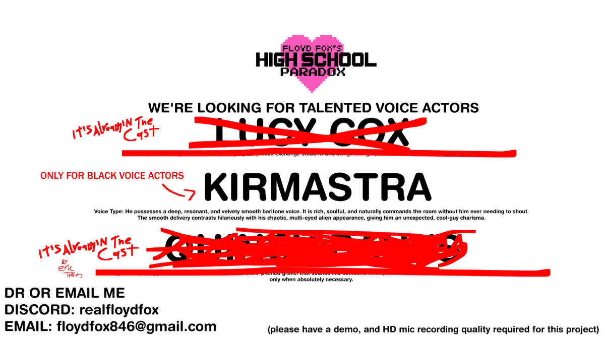 ItsRealFloyd's tweet photo. MALE BLACK VOICE ACTORS — your voice could define a character. We’re searching for talent with emotion, depth, and energy. If you’d like to be considered, share your portfolio or contact us. Someone will follow up. https://t.co/yhuXrkeFhq
#CastingCall #VoiceActing #VoiceActors https://t.co/0Gc0vh3xXr