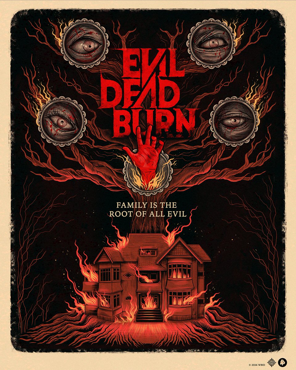 EvilDead's tweet photo. Rotting at the roots. Get tickets now for #EvilDeadBurn – in AMC Theatres Friday. https://t.co/t6oUYtDGx6

Art by: @samdunn https://t.co/S5gi1TQVhV