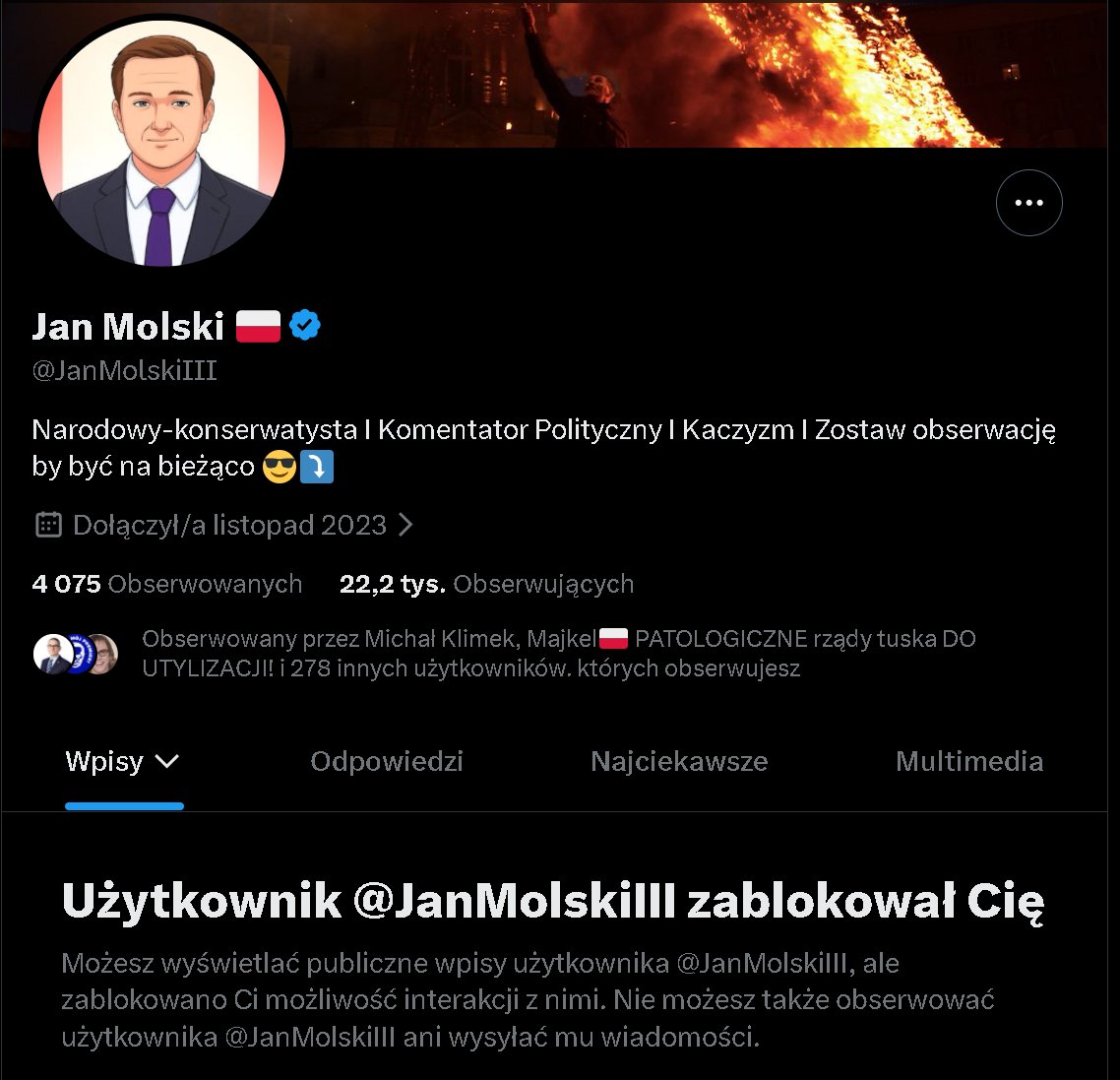 zaypod138's tweet photo. Nie wierzę xD

Ależ to musi być ciężka pigułka do przełknięcia dla Janka, że PiS zagłosował w parlamencie UE za cenzurą i kontrolą prywatności, że aż mnie zablokował. Słabo, a ponoć miała być zgoda na prawicy xDDD https://t.co/q51EI3LjZZ