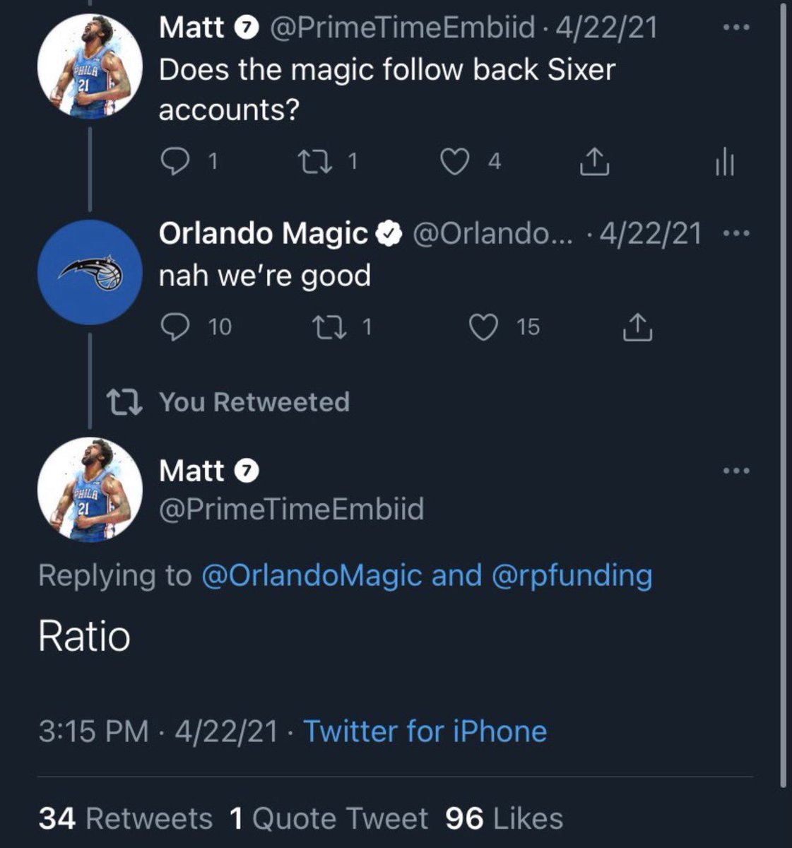 PrimeTimeEmbiid's tweet photo. lol i forgot i ratioed the magic a few years ago 😭 https://t.co/XTV8YZ7rz9