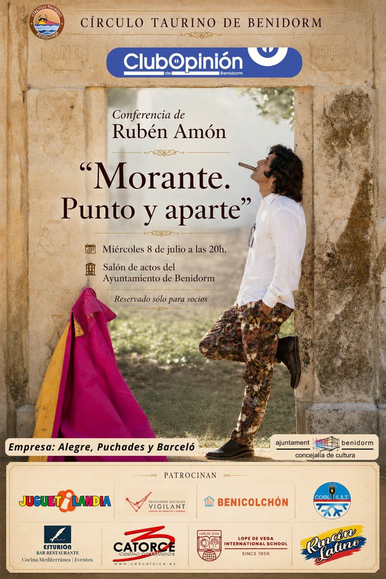 JoseMuoz1993's tweet photo. 🐂Tarde de charla taurina con  Rubén Amón, “Morante, punto y aparte”, una reflexión brillante sobre la tauromaquia entendida como cultura, arte y patrimonio.
A través de la figura de Morante de la Puebla, Rubén Amón nos invitó a mirar el toreo más allá de la plaza: como una expresión artística donde la sensibilidad, la creatividad y la búsqueda de la belleza convierten cada faena en una obra irrepetible.
🇪🇸Morante representa la autenticidad, la inspiración y el valor de quienes son capaces de emocionar desde la verdad. Un torero que ha marcado una época y que se ha convertido en un referente imprescindible para comprender la dimensión cultural de la tauromaquia.