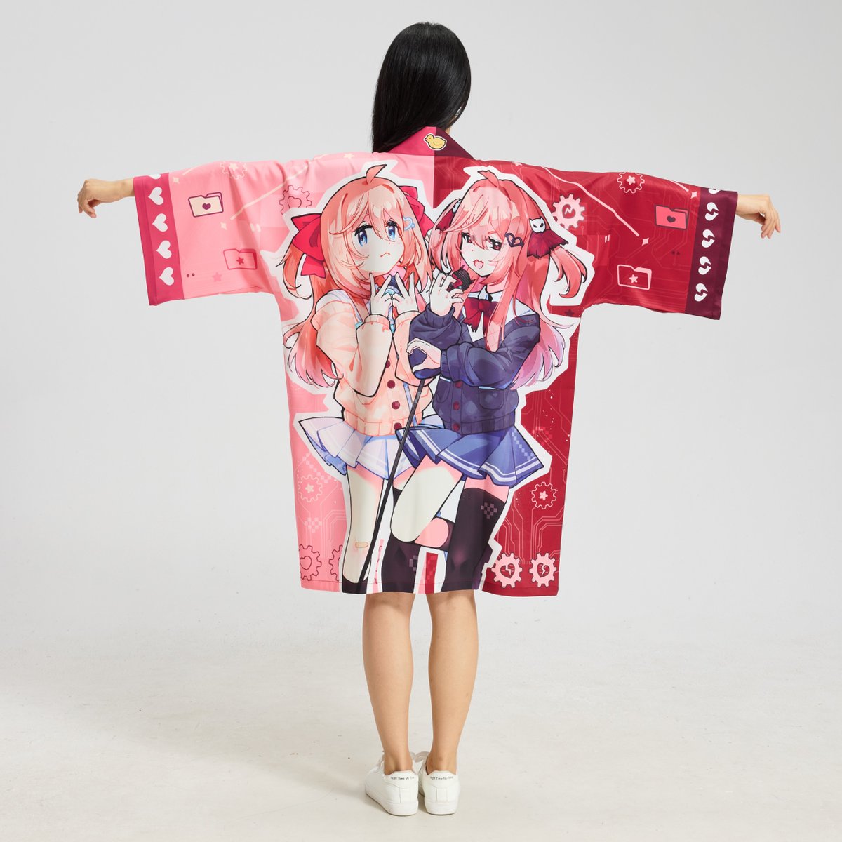 morinohitos's tweet photo. I got some professional photos taken of the Neuro-sama fan happi 💜💔

#heartheartart https://t.co/zeVX513P40