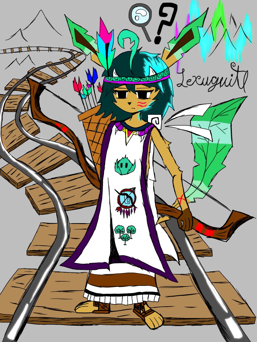 FluorV4X's tweet photo. Una lechuga arquera del bosque :3
Los signos sobre su cabeza podrian indicar que esta buscando algo, la logica de los codices antiguos era asi, representar acciones con ciertos simbolos, como "huellas = viaje"
#furryartㅤㅤㅤ 
#Leafeon https://t.co/jrIxv8XSkR