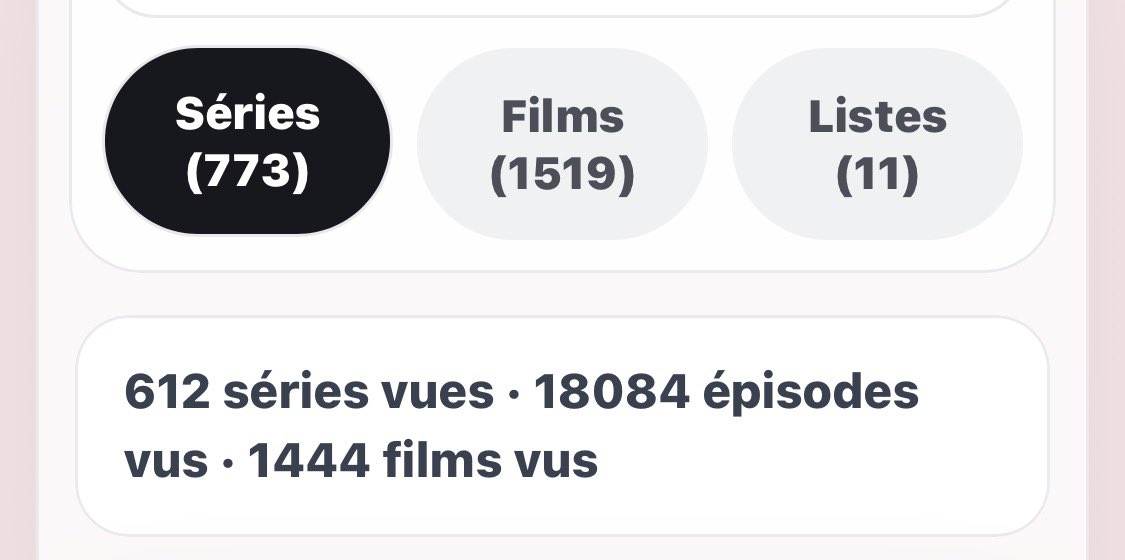 MorganRoussel's tweet photo. @PtiKaribou Il me faudrait ces stats pour vérifier. L’outil fait la distinction entre les séries/films ajoutés et les séries/films vus. https://t.co/jVaBiZoqoA
